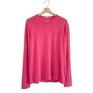 Malo Lightweight Cotton Crewneck Long Sleeve Knit Pullover Pink IT 52 US Medium